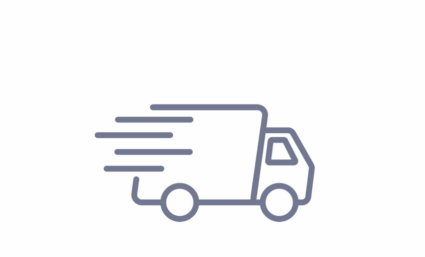 Symbolgrafik eines fahrenden Lieferwagens mit Bewegungslinien – stellvertretend für den mobilen Werkzeugbau-Service von weba.