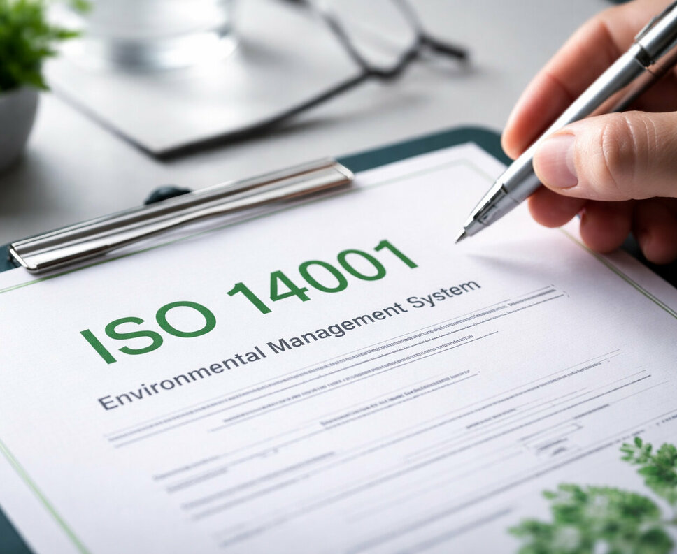 ISO 14001 certificate representing certified environmental management at WEBA Toolmaking