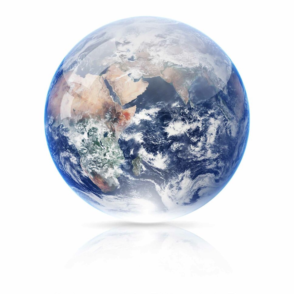 Erde Globus auf einem weißen Hintergrund